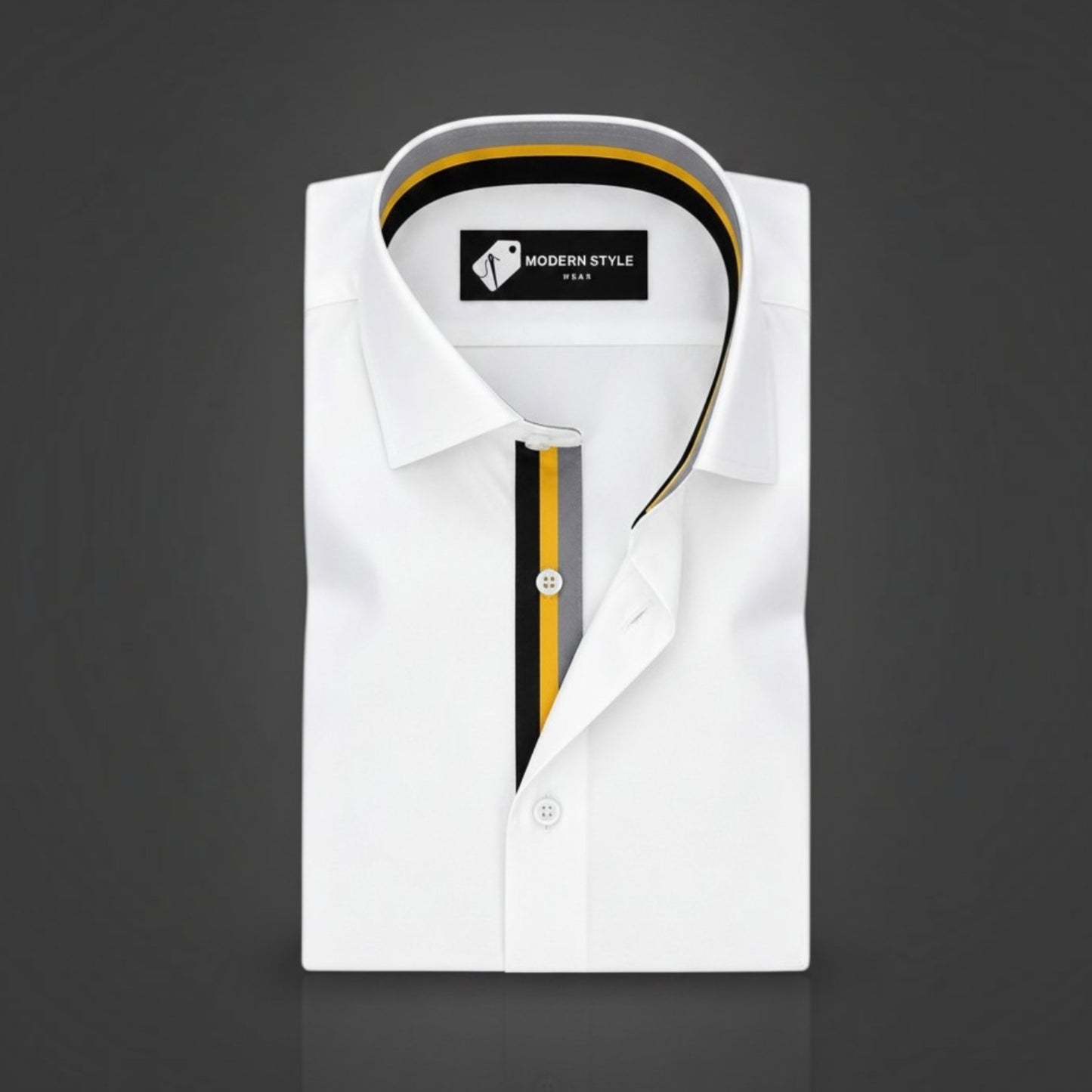 Shadow Placket Contrast Formal Shirt for Men