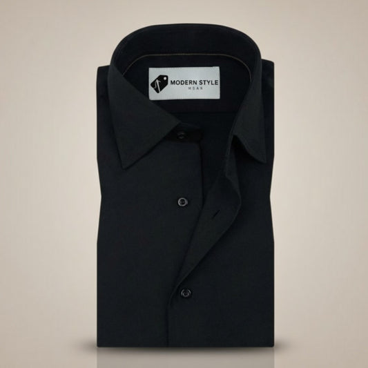 Black Micro Stripe Formal Shirt for Men