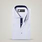 White Formal Shirt with Navy Contrast for Men