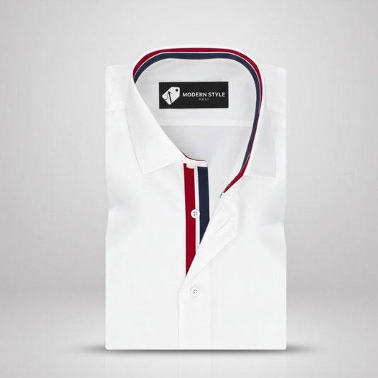 French White Liner Formal Shirt for Men