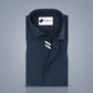 Navy Blue Solid Formal Dress Shirt for Men