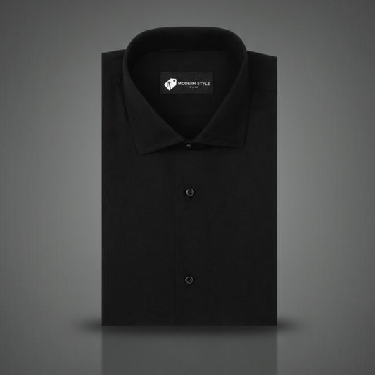 Men's Premium Black Solid Formal Shirt