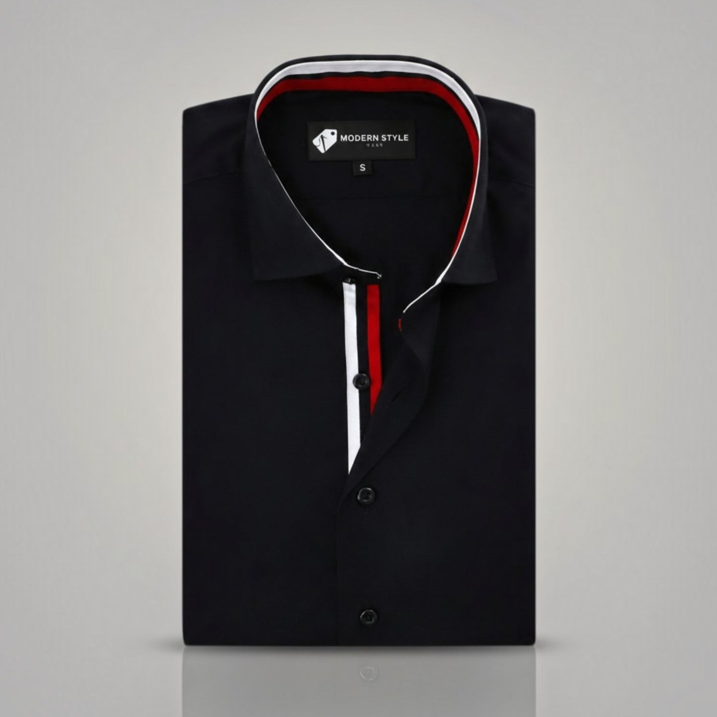 Black Liner French Contrast Formal Shirt for Men