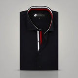 Black Liner French Contrast Formal Shirt for Men