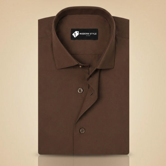 Mocha Truffle Brown Formal Shirt for Men