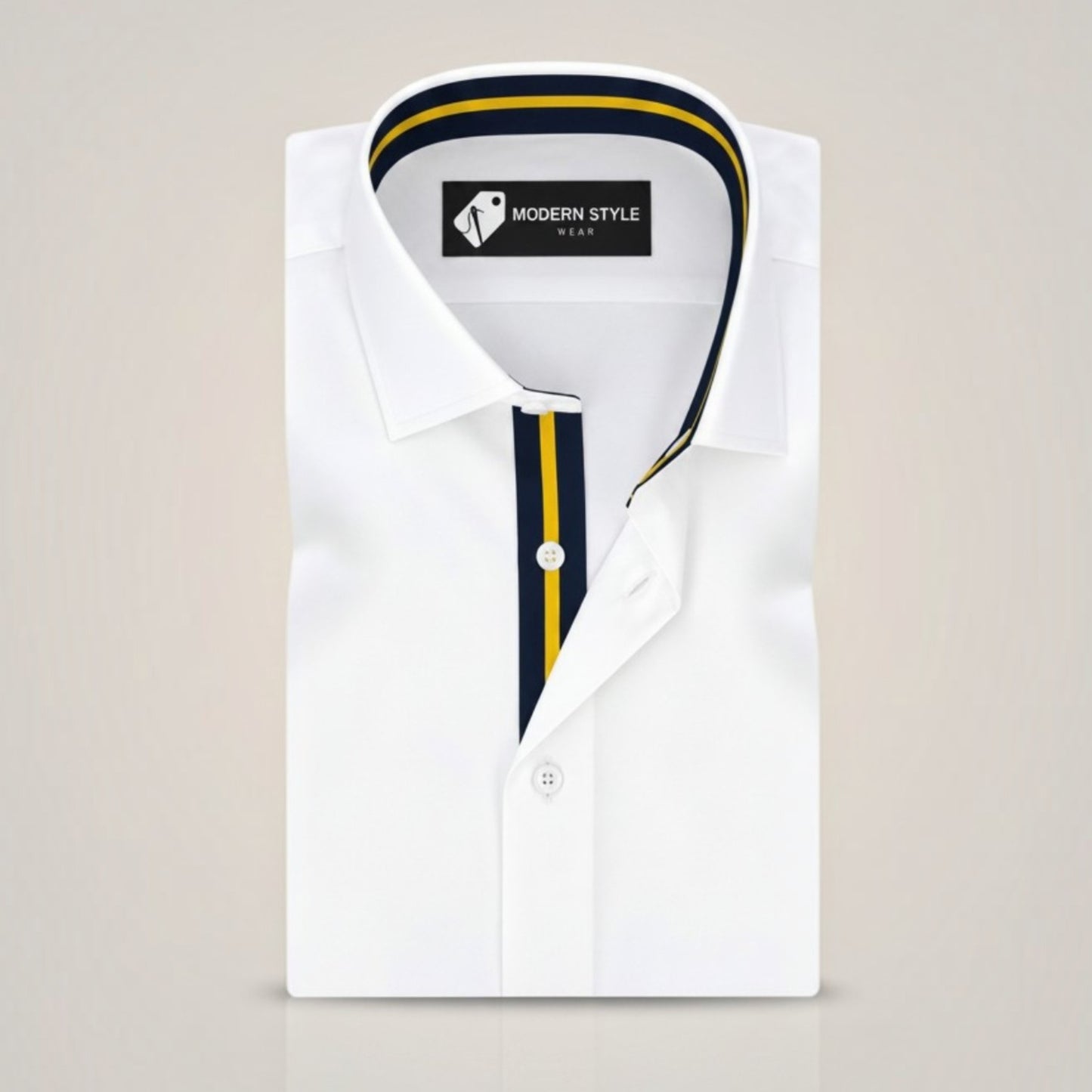 White French Contrast Formal Shirt for Men