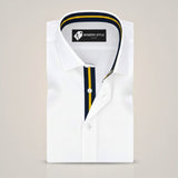 White French Contrast Formal Shirt for Men