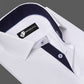 White Formal Shirt with Navy Contrast for Men