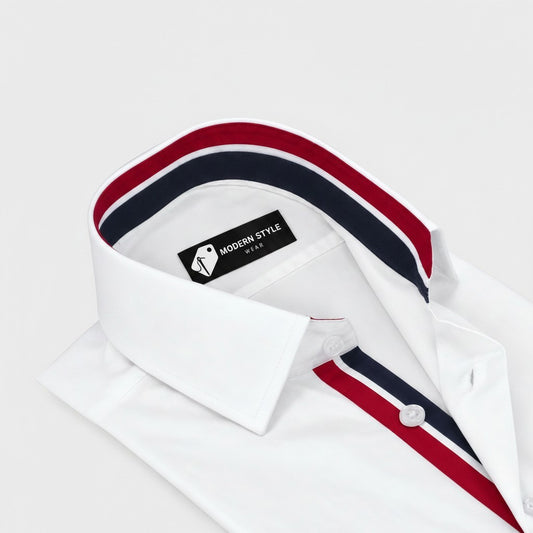 French White Liner Formal Shirt for Men