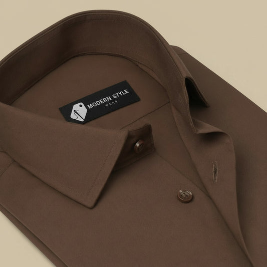 Mocha Truffle Brown Formal Shirt for Men
