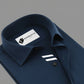 Navy Blue Solid Formal Dress Shirt for Men
