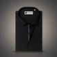 Black Formal Shirt for Men with Purple Placket Contrast