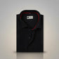 Black Formal Shirt for Men with Red Inner Collar Contrast