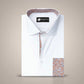 White Formal Shirt for Men with Paisley Contrast Pocket and Placket