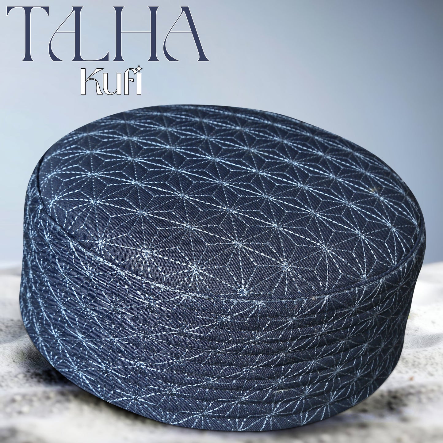 Talha Hard Koofi - Premium Embroidered Islamic Prayer Cap