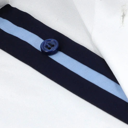Premium White Formal Shirt with Contrast Placket