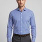 Blue & White Vertical Striped Semi Formal Shirt