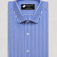 Blue & White Vertical Striped Semi Formal Shirt
