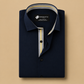 Navy Blue Contrast Placket Formal Shirt