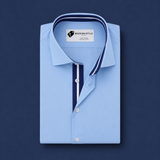 Sky Blue Navy Contrast Formal Shirt