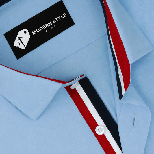 French Skyline Fusion Formal Shirt for Men