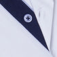 White Formal Shirt with Navy Contrast for Men