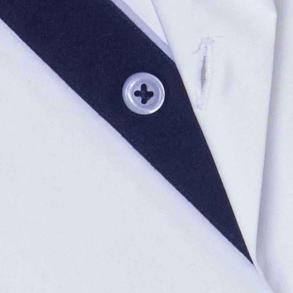 White Formal Shirt with Navy Contrast for Men