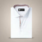 White Formal Shirt for Men with Paisley Contrast Placket