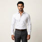 White Formal Shirt for Men with Paisley Contrast Placket