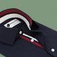 Casual Royal Blue Shirt with Contrast Inlay
