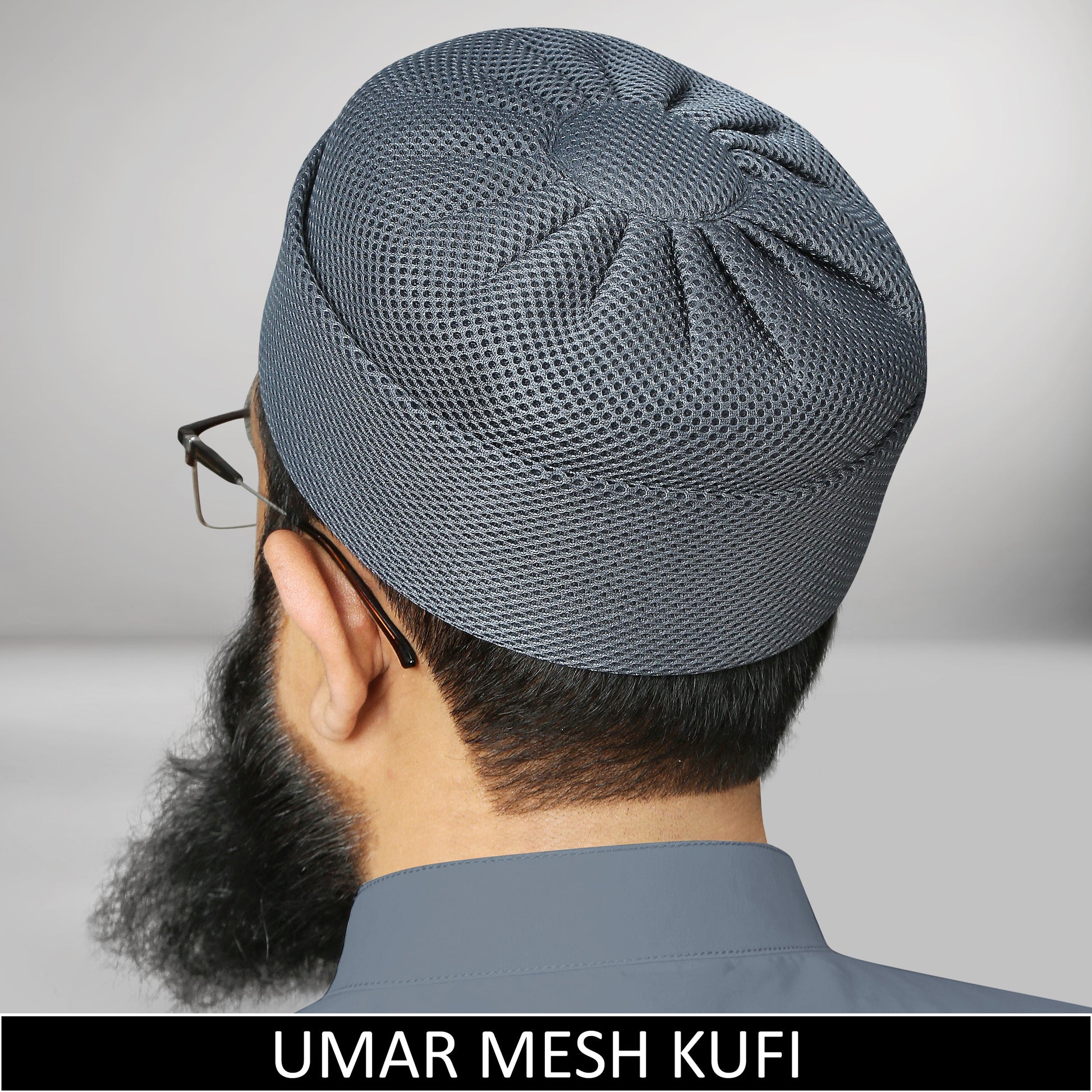 Classic Gray Brimless Kufi Cap for Men Perfect for Ramadan, Eid and Religious Gatherings